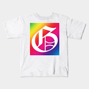 Rainbow White Letter G Kids T-Shirt